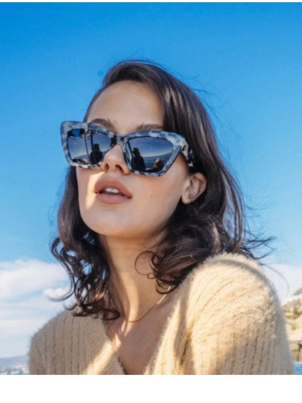 I Sea Olive style sunglasses in snow Tort